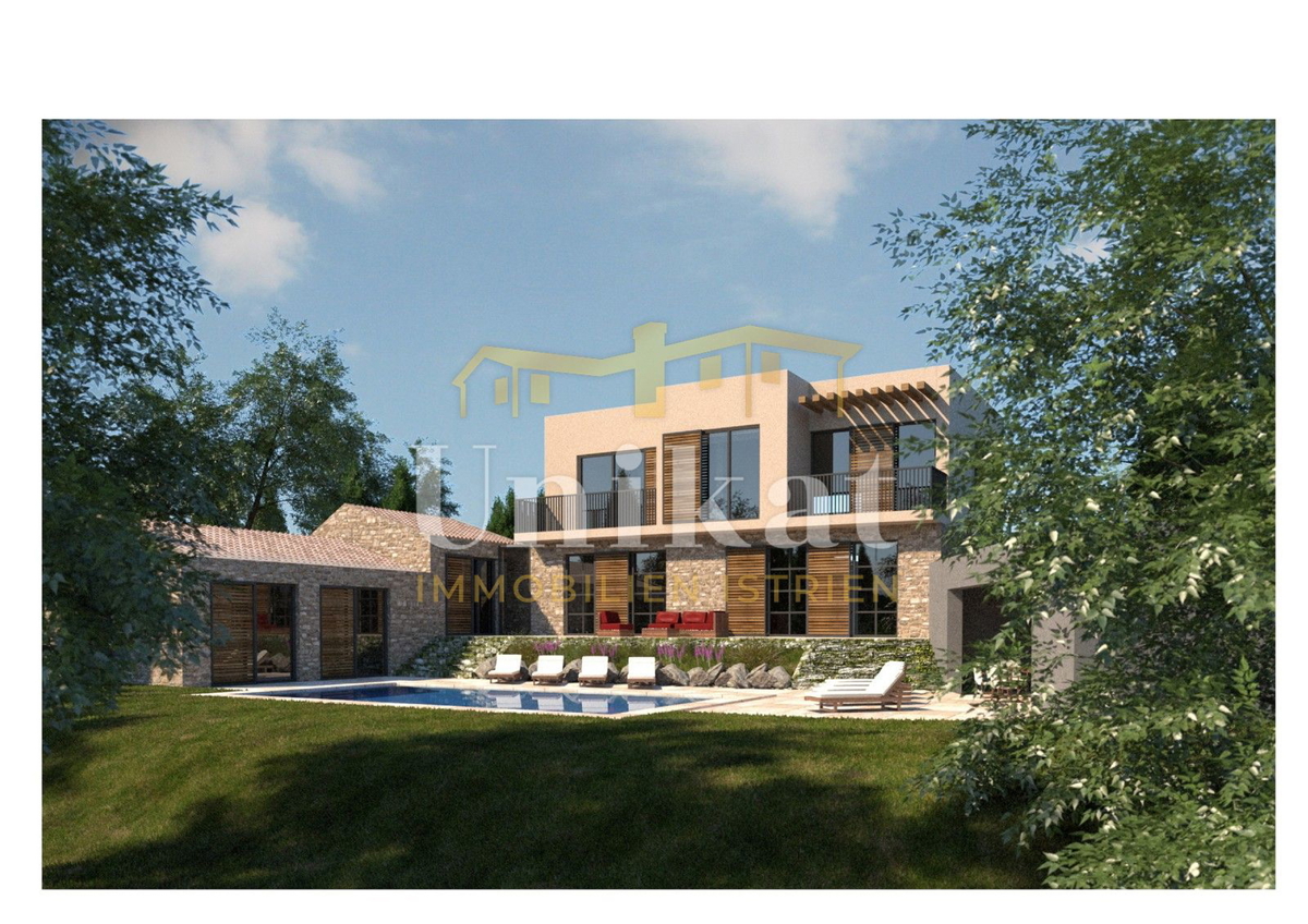 Vila s bazenom, obdana z naravo